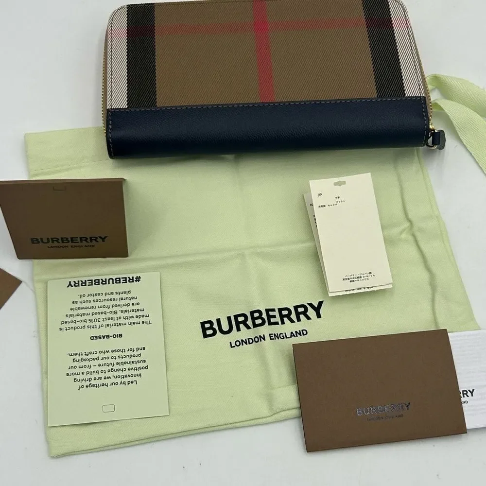Women’s Burberry classic check zip around wallet made in Italy